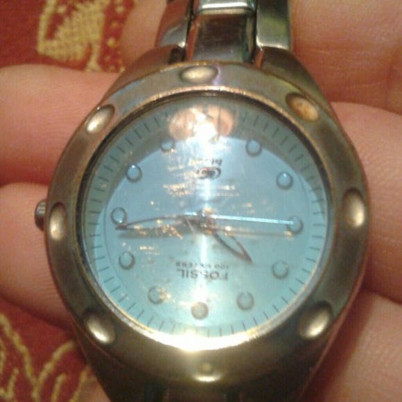 SALE Fossil Blue watch face changes colors blue and yellow face switching colors - Picture 4 of 8
